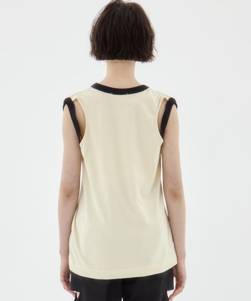 CINOH（チノ）の「【CINOH/チノ】《STUDIOUS別注》RINGER TANK TOP/リンガータンクトップ（タンクトップ・レディース・ブラック系その他/ブラック/キナリ/ホワイト・36）」の16枚目の写真