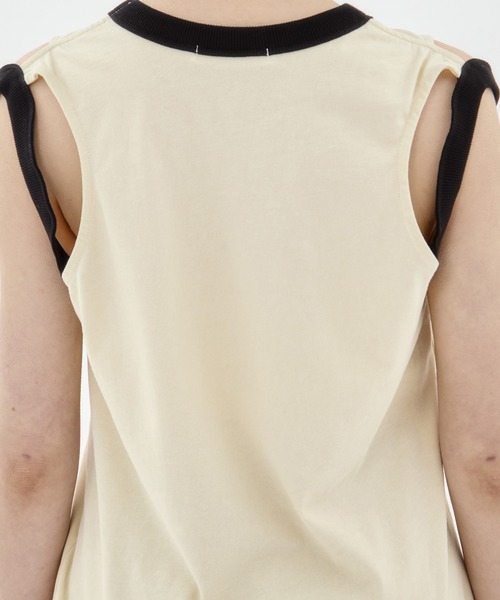 CINOH（チノ）の「【CINOH/チノ】《STUDIOUS別注》RINGER TANK TOP/リンガータンクトップ（タンクトップ・レディース・ブラック系その他/ブラック/キナリ/ホワイト・36）」の14枚目の写真