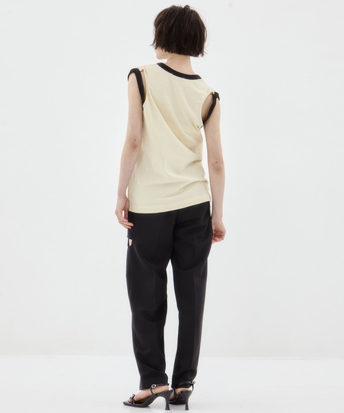 CINOH（チノ）の「【CINOH/チノ】《STUDIOUS別注》RINGER TANK TOP/リンガータンクトップ（タンクトップ・レディース・ブラック系その他/ブラック/キナリ/ホワイト・36）」の20枚目の写真