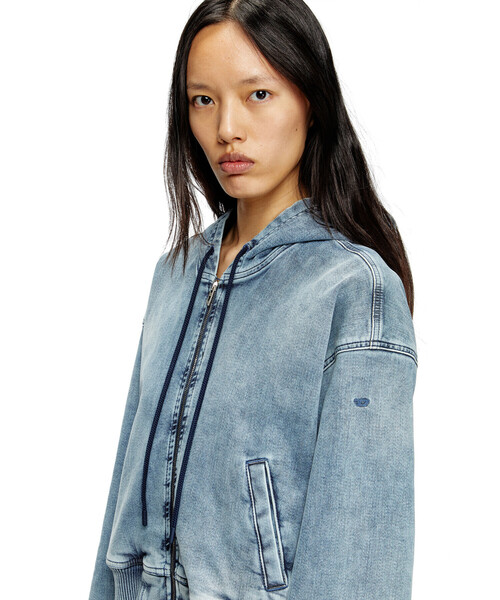 DIESEL SS23 スウェット ジップアップ ジョグジーンズライトジャケット DIESEL（ディーゼル）の「SS23 レディース スウェット ジップ