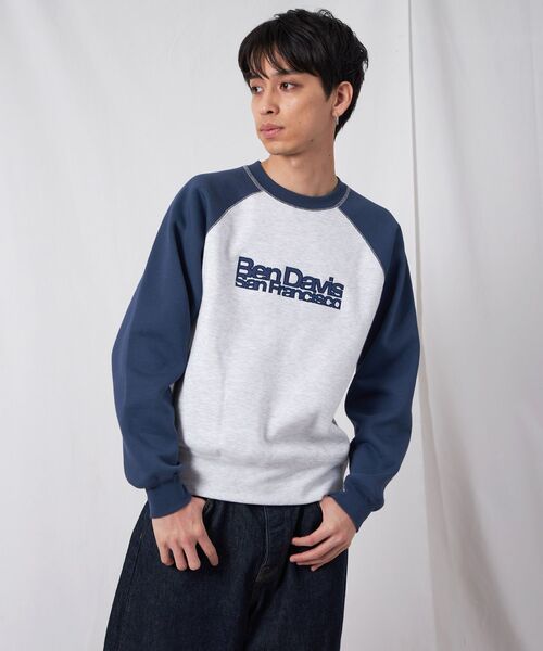 BEN DAVIS(ベンデイビス)の「【BEN DAVIS(ベンデイビス)】CENTER LOGO RAGLAN CREW (70's FIT) / スウェット ラグラン クルーネック 刺繍 裏起毛(スウェット・メンズ・バーガンディー/ブラック/アッシュグレー/ブルーグレー・X-LARGE/LARGE/MEDIUM)」の12枚目の写真