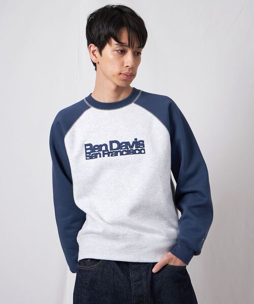 BEN DAVIS(ベンデイビス)の「【BEN DAVIS(ベンデイビス)】CENTER LOGO RAGLAN CREW (70's FIT) / スウェット ラグラン クルーネック 刺繍 裏起毛(スウェット・メンズ・バーガンディー/ブラック/アッシュグレー/ブルーグレー・X-LARGE/LARGE/MEDIUM)」の14枚目の写真