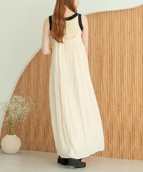 ワッシャーティアードキャミワンピース（ワンピース）｜hinari