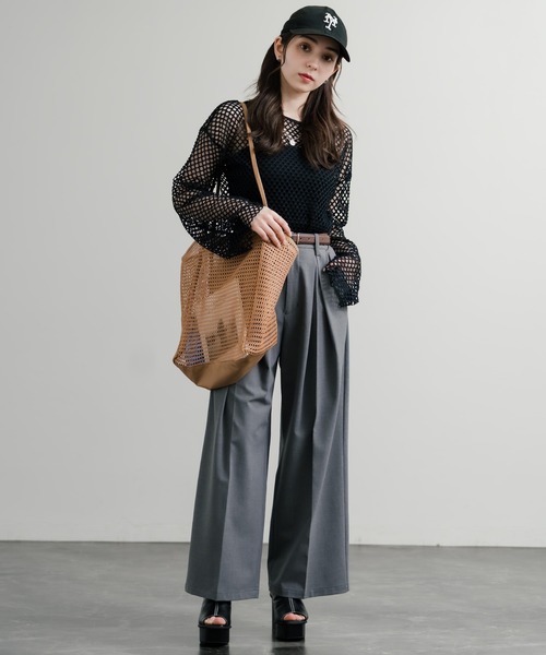 Rocky Monroe（ロッキーモンロー）の「メッシュ大容量トートバッグ ビーチバッグ（トートバッグ・メンズ・ベージュ/ブラック/ホワイト/ピンク・FREE）」の16枚目の写真