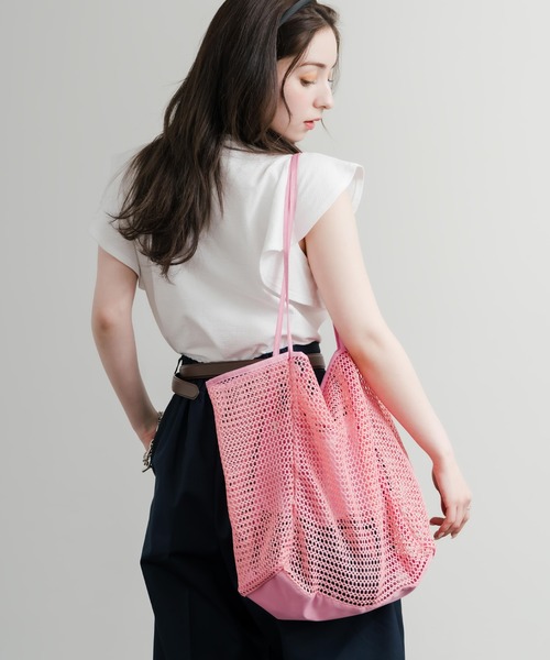 Rocky Monroe（ロッキーモンロー）の「メッシュ大容量トートバッグ ビーチバッグ（トートバッグ・メンズ・ベージュ/ブラック/ホワイト/ピンク・FREE）」の20枚目の写真