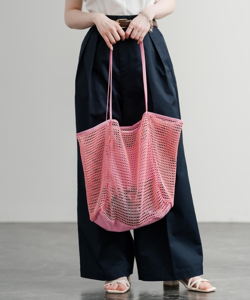 Rocky Monroe（ロッキーモンロー）の「メッシュ大容量トートバッグ ビーチバッグ（トートバッグ・メンズ・ベージュ/ブラック/ホワイト/ピンク・FREE）」の22枚目の写真