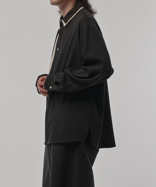 CULLNI（クルニ）の「【CULLNI/クルニ】 レイヤードカラー比翼シャツ（シャツ/ブラウス・メンズ・ブラック/ブラウン/ダークグレー・1/2）」の10枚目の写真