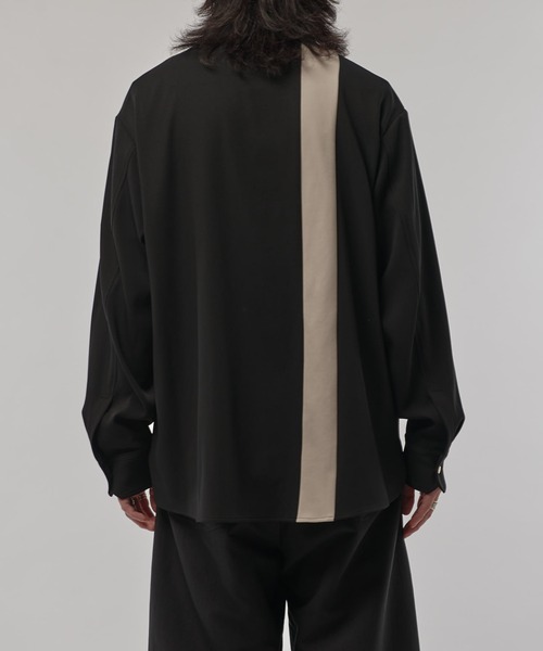 CULLNI（クルニ）の「【CULLNI/クルニ】 レイヤードカラー比翼シャツ（シャツ/ブラウス・メンズ・ブラック/ブラウン/ダークグレー・1/2）」の11枚目の写真