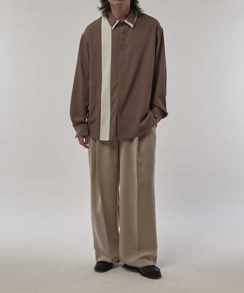 CULLNI（クルニ）の「【CULLNI/クルニ】 レイヤードカラー比翼シャツ（シャツ/ブラウス・メンズ・ブラック/ブラウン/ダークグレー・1/2）」の20枚目の写真