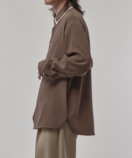 CULLNI（クルニ）の「【CULLNI/クルニ】 レイヤードカラー比翼シャツ（シャツ/ブラウス・メンズ・ブラック/ブラウン/ダークグレー・1/2）」の18枚目の写真