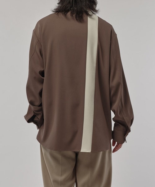 CULLNI（クルニ）の「【CULLNI/クルニ】 レイヤードカラー比翼シャツ（シャツ/ブラウス・メンズ・ブラック/ブラウン/ダークグレー・1/2）」の19枚目の写真