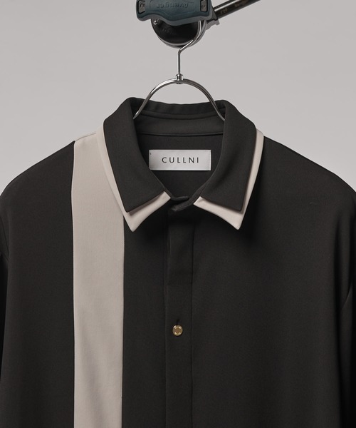 CULLNI（クルニ）の「【CULLNI/クルニ】 レイヤードカラー比翼シャツ（シャツ/ブラウス・メンズ・ブラック/ブラウン/ダークグレー・1/2）」の5枚目の写真