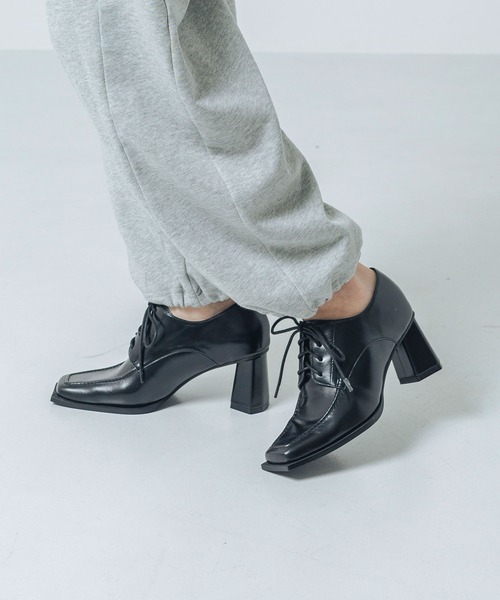 セール】【ふかふか・柔らかい】スクエアレースアップシューズ BZ23843