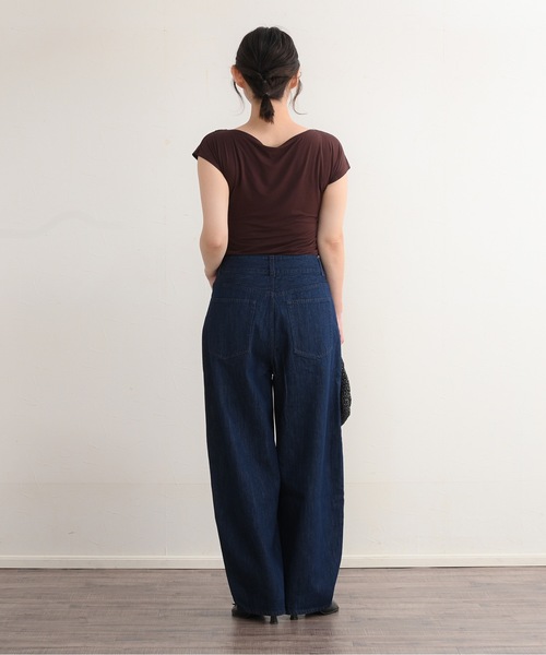ZOZOMARKET（ゾゾマーケット）の「ZOZOMARKET by Aimeri-フロントフリンジワイドデニム（デニムパンツ・レディース・インディゴブルー・マルチサイズ）」の4枚目の写真