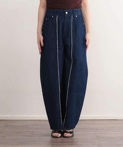 ZOZOMARKET（ゾゾマーケット）の「ZOZOMARKET by Aimeri-フロントフリンジワイドデニム（デニムパンツ・レディース・インディゴブルー・マルチサイズ）」の5枚目の写真