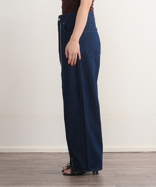 ZOZOMARKET（ゾゾマーケット）の「ZOZOMARKET by Aimeri-フロントフリンジワイドデニム（デニムパンツ・レディース・インディゴブルー・マルチサイズ）」の6枚目の写真