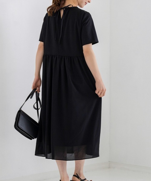 Sono(ソーノ)の「【新作5/8発売】ご自宅でお洗濯可能/UVカット/ストレッチ/接触冷感【SONO/ソーノ】エッセンシャルコットンTeeワンピース(ワンピース・レディース・ネイビー/ブラック・F)」の5枚目の写真