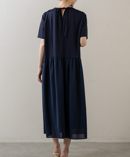 Sono(ソーノ)の「【新作5/8発売】ご自宅でお洗濯可能/UVカット/ストレッチ/接触冷感【SONO/ソーノ】エッセンシャルコットンTeeワンピース(ワンピース・レディース・ネイビー/ブラック・F)」の9枚目の写真