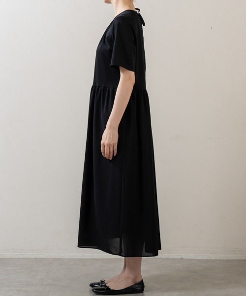 Sono(ソーノ)の「【新作5/8発売】ご自宅でお洗濯可能/UVカット/ストレッチ/接触冷感【SONO/ソーノ】エッセンシャルコットンTeeワンピース(ワンピース・レディース・ネイビー/ブラック・F)」の12枚目の写真