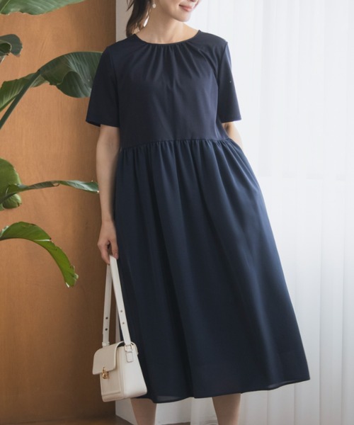 Sono(ソーノ)の「【新作5/8発売】ご自宅でお洗濯可能/UVカット/ストレッチ/接触冷感【SONO/ソーノ】エッセンシャルコットンTeeワンピース(ワンピース・レディース・ネイビー/ブラック・F)」の20枚目の写真