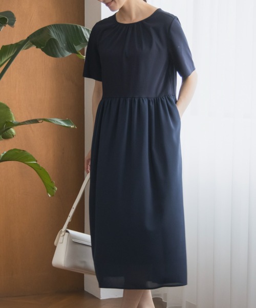 Sono(ソーノ)の「【新作5/8発売】ご自宅でお洗濯可能/UVカット/ストレッチ/接触冷感【SONO/ソーノ】エッセンシャルコットンTeeワンピース(ワンピース・レディース・ネイビー/ブラック・F)」の21枚目の写真