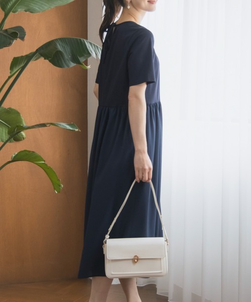 Sono(ソーノ)の「【新作5/8発売】ご自宅でお洗濯可能/UVカット/ストレッチ/接触冷感【SONO/ソーノ】エッセンシャルコットンTeeワンピース(ワンピース・レディース・ネイビー/ブラック・F)」の22枚目の写真