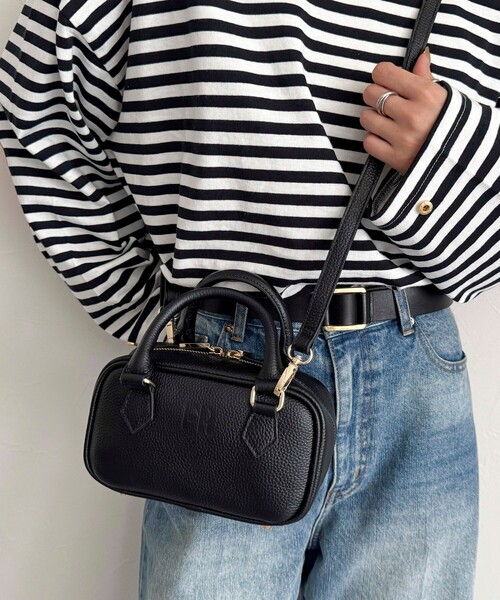 fredy emue（フレディエミュ）の「FRミニレザーボストンバッグ（ショルダーバッグ・レディース・ブラック/キャメル・FREE）」の19枚目の写真