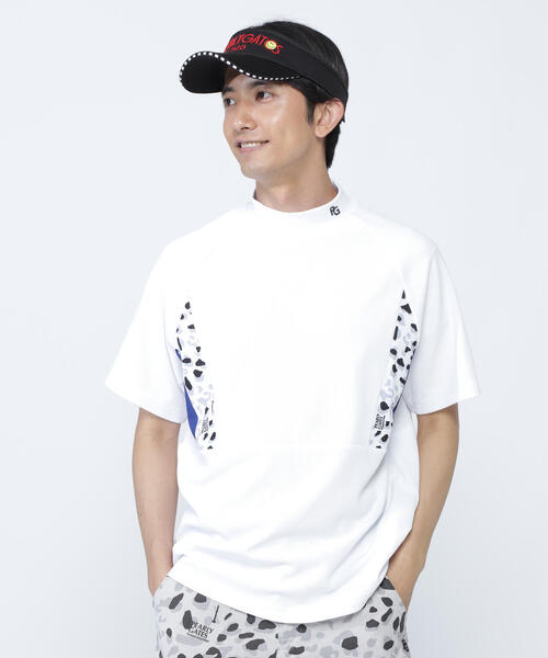 【PEARLY GATES】アクアツイストドットメッシュ半袖モックネックカットソー