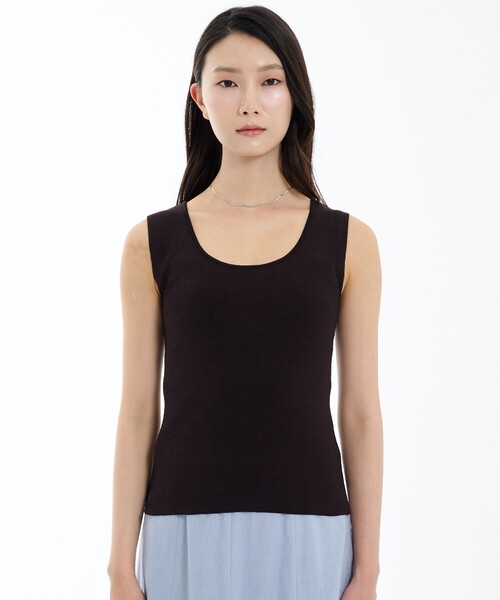 PUBLIC TOKYO(パブリックトウキョウ)の「ハイゲージニットタンク(タンクトップ・レディース・オレンジ/ブラウン/ブルー・FREE)」の6枚目の写真