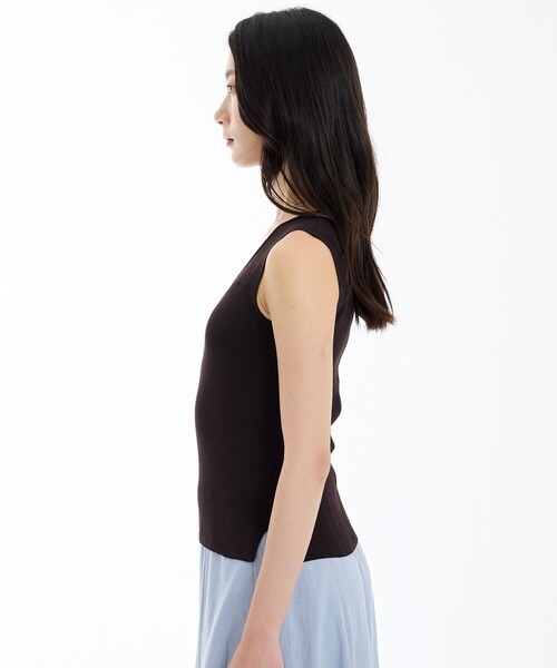 PUBLIC TOKYO(パブリックトウキョウ)の「ハイゲージニットタンク(タンクトップ・レディース・オレンジ/ブラウン/ブルー・FREE)」の7枚目の写真