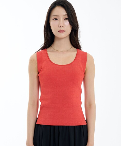 PUBLIC TOKYO(パブリックトウキョウ)の「ハイゲージニットタンク(タンクトップ・レディース・オレンジ/ブラウン/ブルー・FREE)」の15枚目の写真