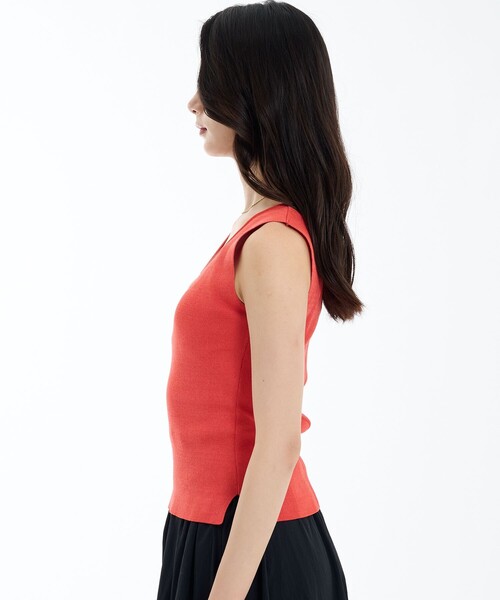 PUBLIC TOKYO(パブリックトウキョウ)の「ハイゲージニットタンク(タンクトップ・レディース・オレンジ/ブラウン/ブルー・FREE)」の16枚目の写真