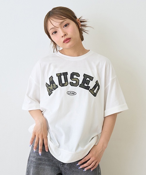 セール】【LTXC】【吸水速乾/さらさら】柄アップリロゴTシャツ（T