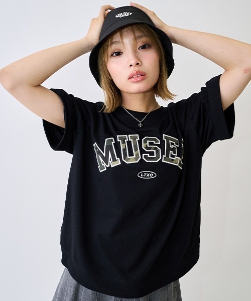 セール】【LTXC】【吸水速乾/さらさら】柄アップリロゴTシャツ（T