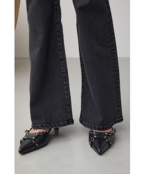 WEB限定】AZUL DENIM フレアデニムロング丈（デニムパンツ）｜AZUL BY