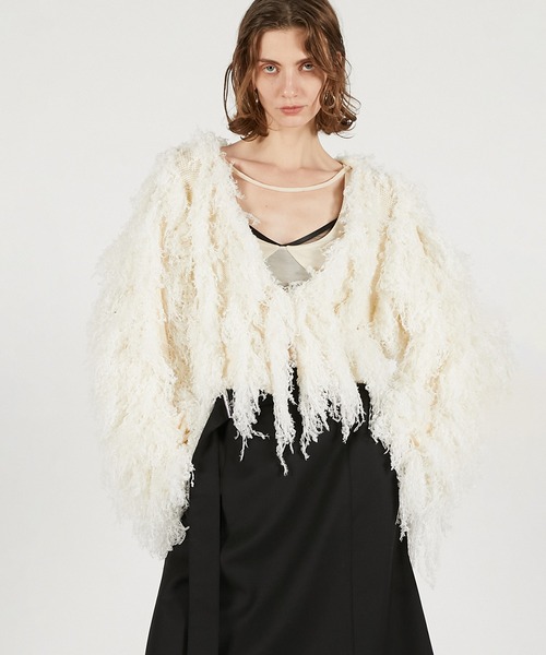 PRANK PROJECT(プランクプロジェクト)の「フラッフィーニットカーディガン / Fluffy Knit Cardigan(カーディガン/ボレロ・レディース・ホワイト/レッド/ブラック・FREE)」の2枚目の写真
