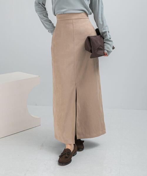 URBAN RESEARCH ROSSO WOMEN（アーバンリサーチ　ロッソ）の「ピーチタッチストレートスカート（スカート・レディース・ライトベージュ/オフホワイト・36/38）」の3枚目の写真