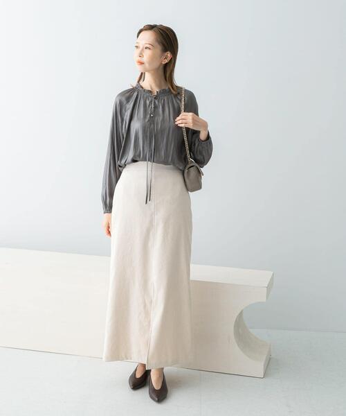 URBAN RESEARCH ROSSO WOMEN（アーバンリサーチ　ロッソ）の「ピーチタッチストレートスカート（スカート・レディース・ライトベージュ/オフホワイト・36/38）」の20枚目の写真