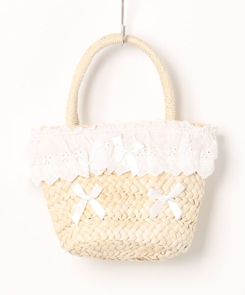 apres jour(アプレジュール)の「【apres jour×ARIAZ】フリルリボンバスケット(かごバッグ・レディース・アイボリー・FREE)」の3枚目の写真