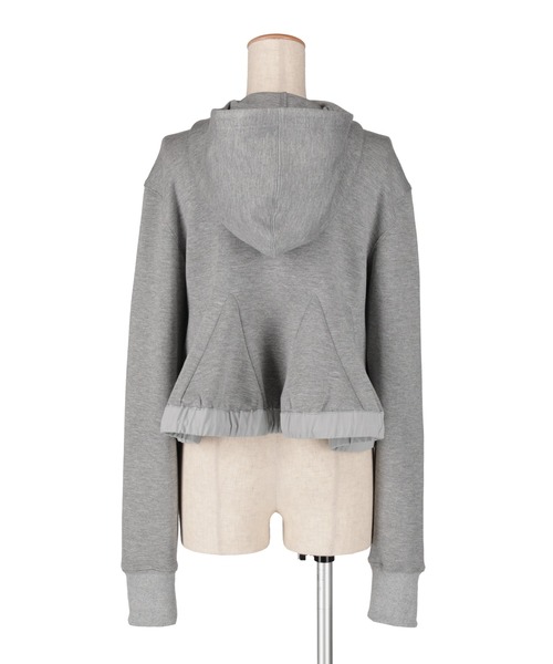 KONVINI(コンビニ)の「【Chillity】フリルジップパーカー/Frilled Zip-Up Hoodie(パーカー・レディース・ブラック/グレー・FREE)」の3枚目の写真