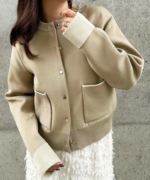 GeeRA | ゴールドボタン配色カラーニットカーディガン(カーディガン/ボレロ)