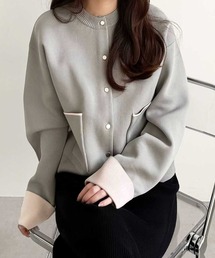 GeeRA | ゴールドボタン配色カラーニットカーディガン(カーディガン/ボレロ)