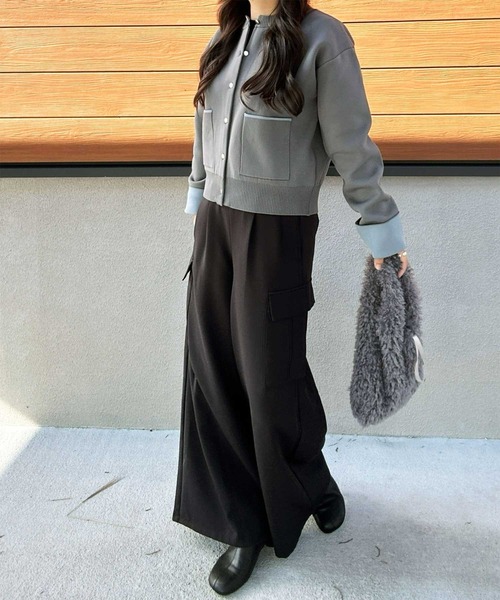 GeeRA（ジーラ）の「春の羽織りに！ゴールドボタン配色カラーニットカーディガン（カーディガン/ボレロ・レディース・チャコール/ベージュ/グレー系その他・SMALL/MEDIUM/LARGE/X-LARGE）」の21枚目の写真