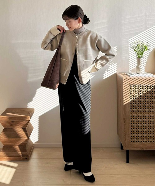 GeeRA（ジーラ）の「春の羽織りに！ゴールドボタン配色カラーニットカーディガン（カーディガン/ボレロ・レディース・チャコール/ベージュ/グレー系その他・SMALL/MEDIUM/LARGE/X-LARGE）」の10枚目の写真