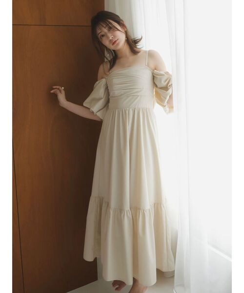 吉田朱里】パール2wayボリュームワンピース（ワンピース）｜dazzlin