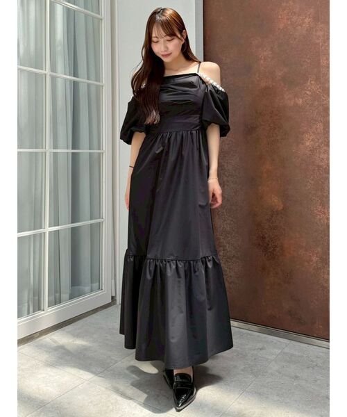 dazzlin(ダズリン)の「【吉田朱里】パール2wayボリュームワンピース(ワンピース・レディース・アイボリー/ブラック/ベージュ・SMALL/MEDIUM)」の20枚目の写真