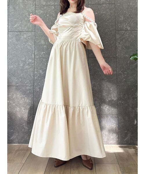 dazzlin(ダズリン)の「【吉田朱里】パール2wayボリュームワンピース(ワンピース・レディース・アイボリー/ブラック/ベージュ・SMALL/MEDIUM)」の14枚目の写真