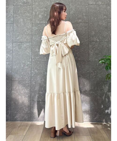 dazzlin(ダズリン)の「【吉田朱里】パール2wayボリュームワンピース(ワンピース・レディース・アイボリー/ブラック/ベージュ・SMALL/MEDIUM)」の13枚目の写真