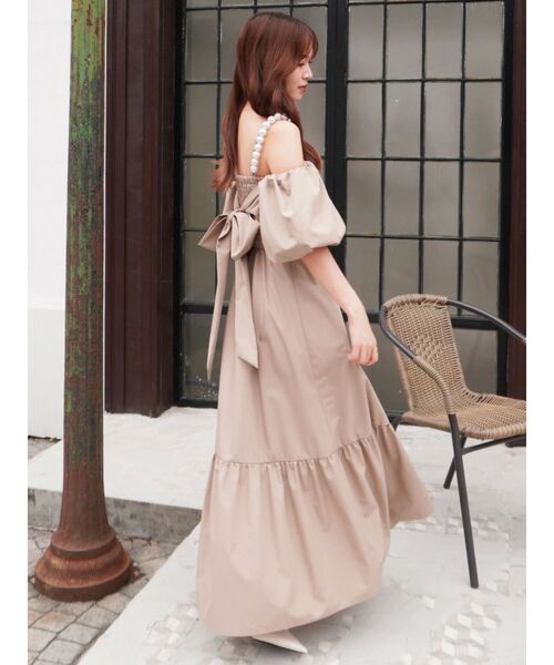 吉田朱里】パール2wayボリュームワンピース（ワンピース）｜dazzlin