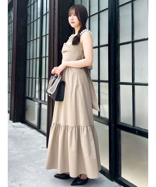 吉田朱里】パール2wayボリュームワンピース（ワンピース